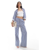 oversized shirt co-ord in blue stripe