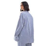 oversized shirt co-ord in blue stripe