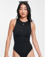 slinky racerneck body in black