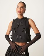 bow co-ord in black