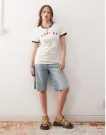 jorts in light wash blue
