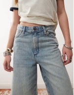 jorts in light wash blue