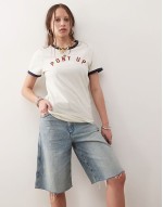 jorts in light wash blue