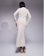 cosy ruched midi dress in beige