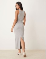 365 sculpting lounge square neck maxi dress in grey