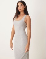 365 sculpting lounge square neck maxi dress in grey
