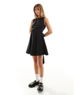 structured mini dress in black