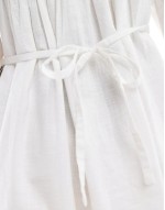 embroidered smock mini dress in white