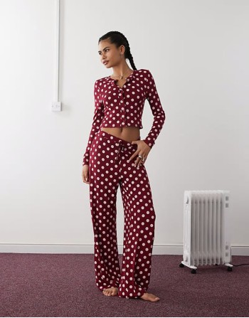 Lightweight button up co-ord in polka dot