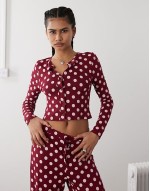 Lightweight button up co-ord in polka dot