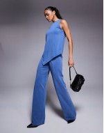 co-ord cupro vest and trouser in indigo blue