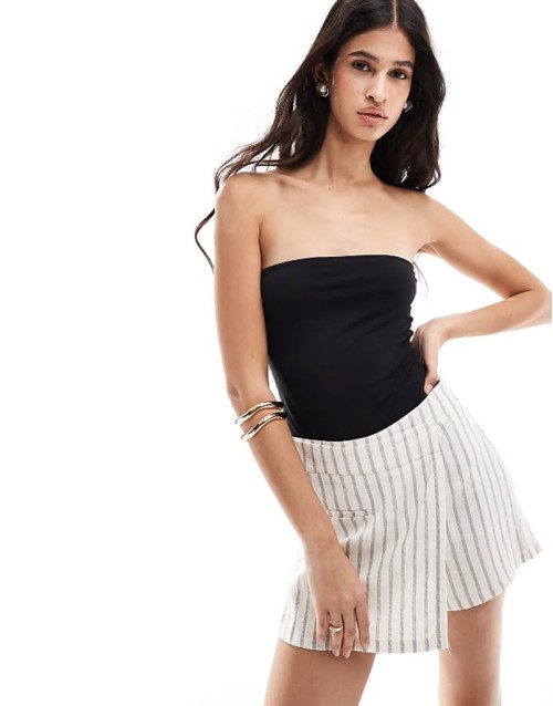 jersey bandeau bodysuit in black